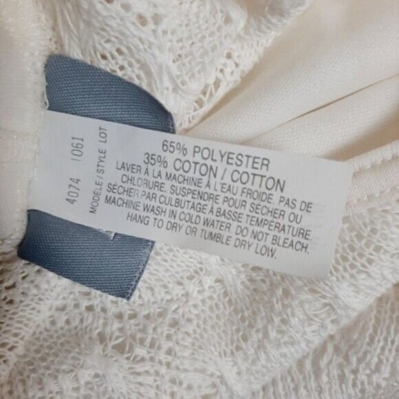 DONNA White Lace Stretchy Knee Length Midi Dress Sz M - Picture 10 of 10